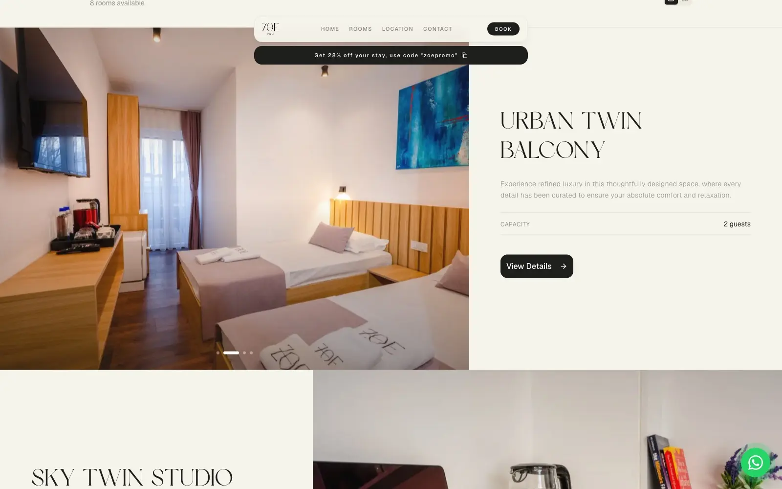 ZOE Hotel, site view