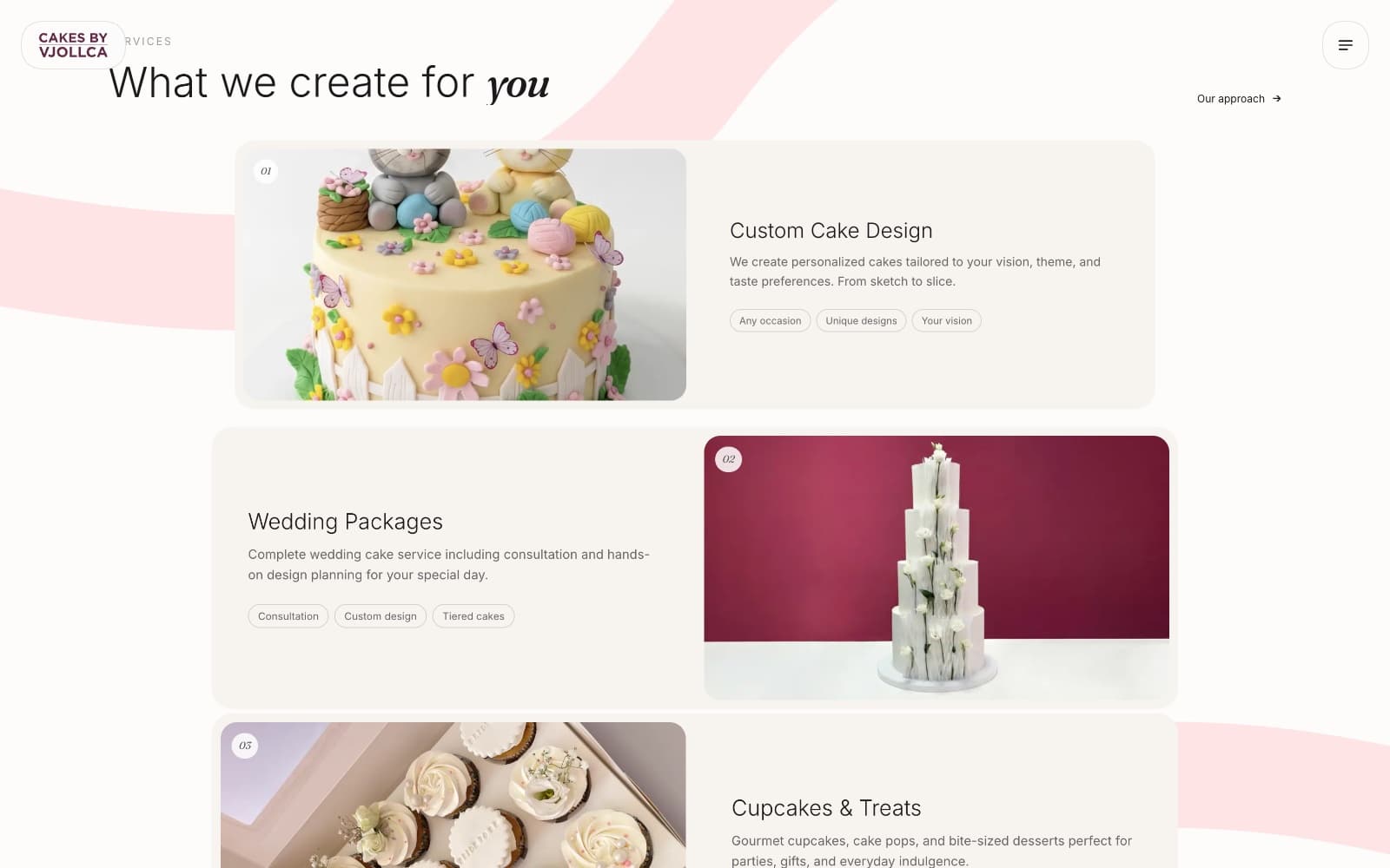 Cakes by Vjollca, site view