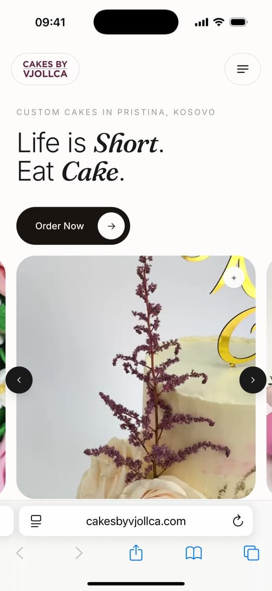 Cakes by Vjollca, site view